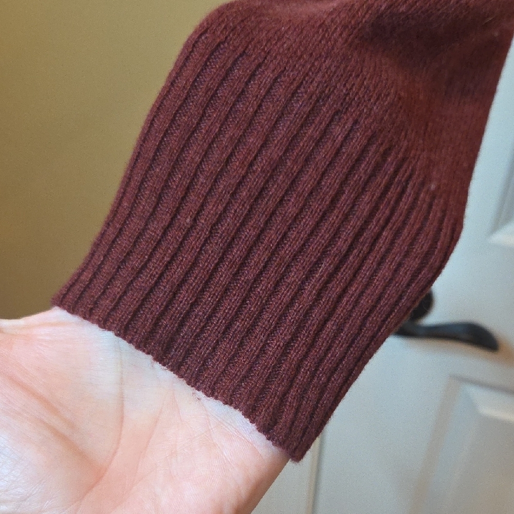 NWT Cashmere Fate Brown Crew Neck Wool Blend Sweater with Ombre Design in L - Picture 9 of 11